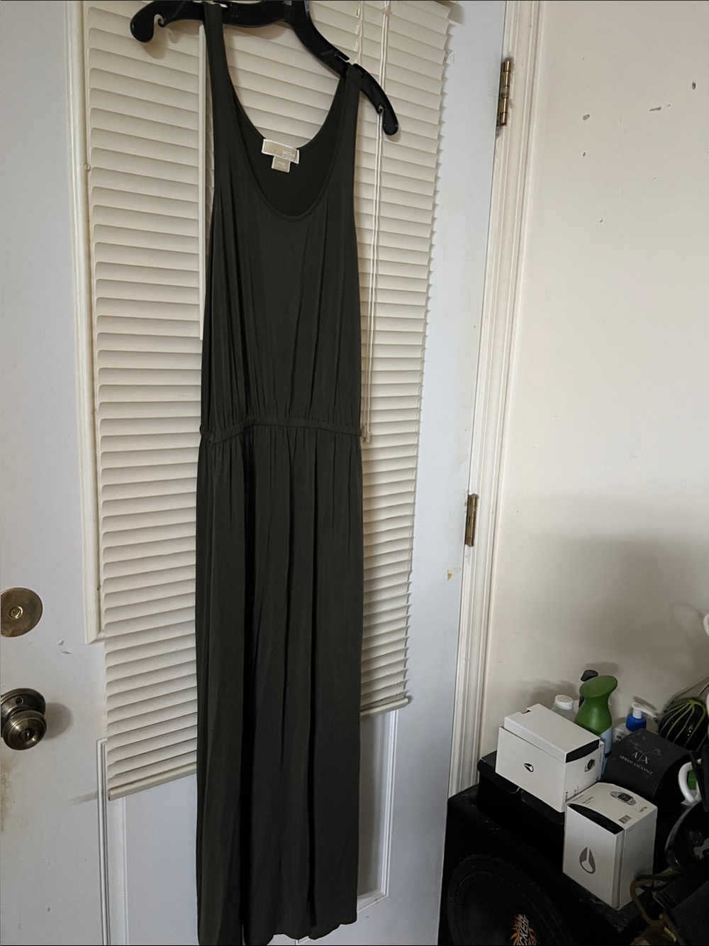 Michael Kors Olive Green Sleeveless Maxi Dress